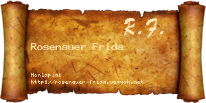 Rosenauer Frida névjegykártya